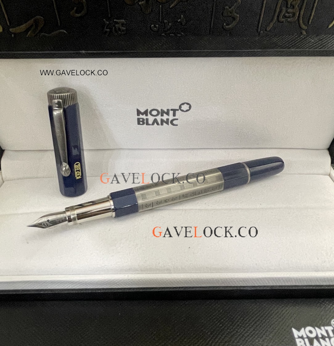 AAA Grade Montblanc Egyptomania Fountain Pen Blue & Gray